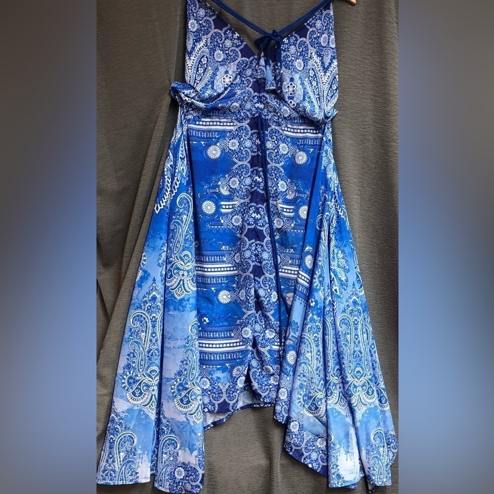 NWT RIMA, beach world silky scarf long dress, or a swim coverup